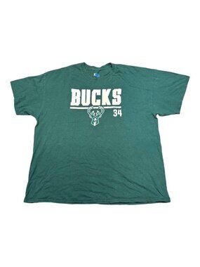 Giannis Antetokounmpo #34 Milwaukee Bucks T-Shirt XXL NBA Official Green Gear